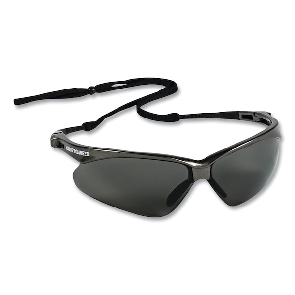 Nemesis, Safety Glasses, Anti-Scratch, Smoke Lens, Gun Metal Frame, Half-Frame, 12 PK
